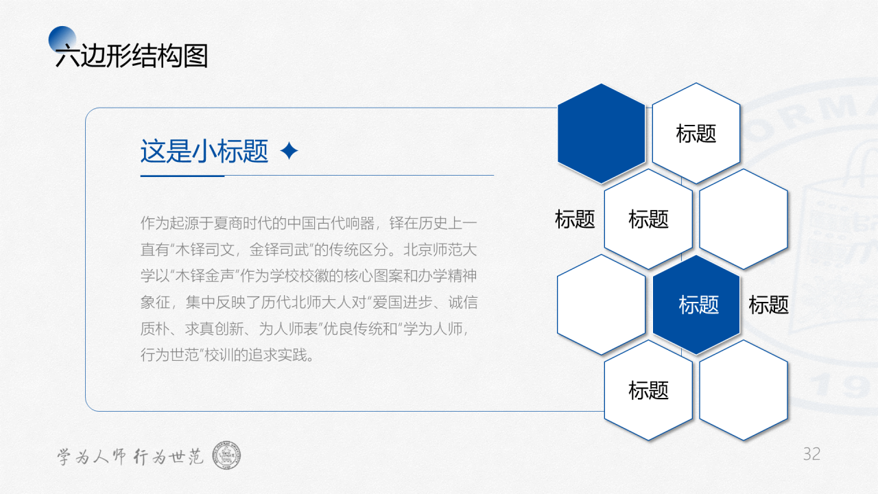蓝色简约师范大学毕业答辩通用PPT模板下载