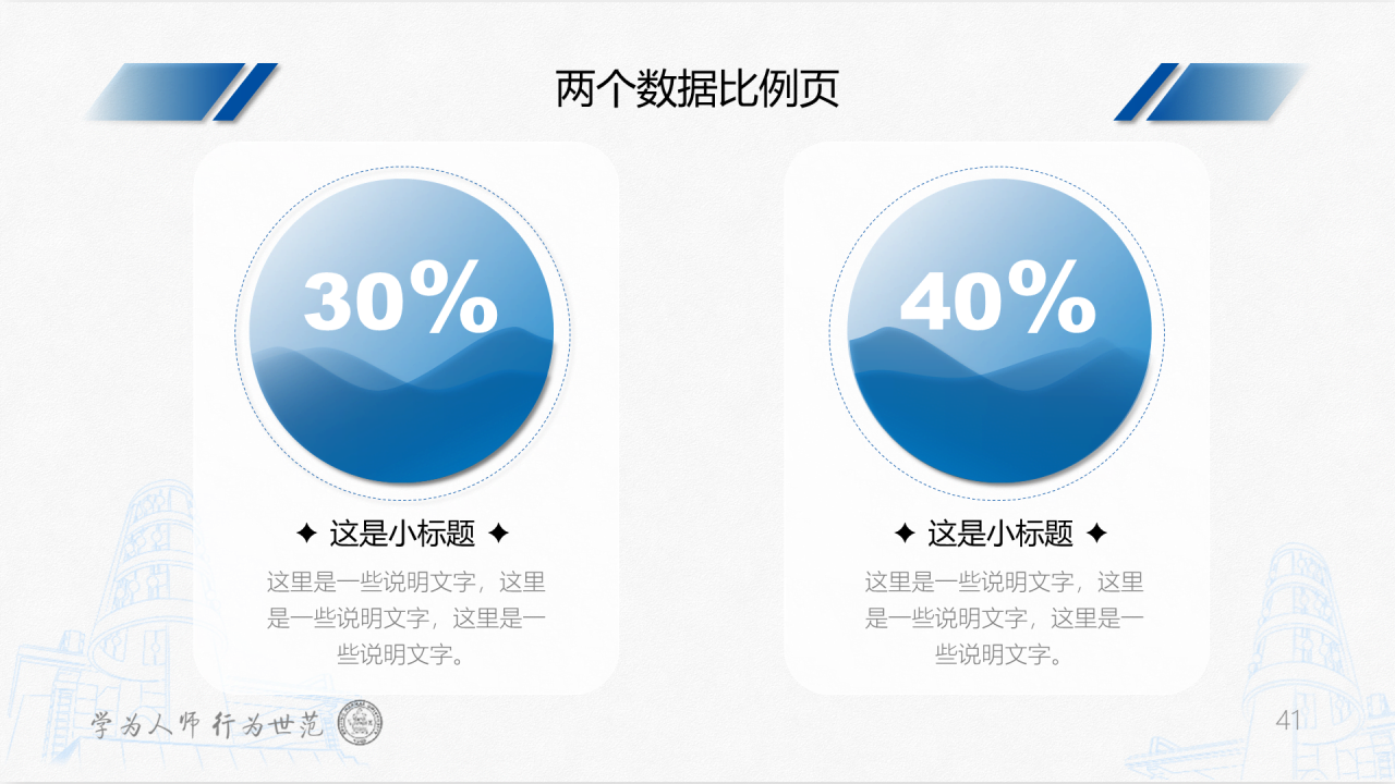 蓝色简约师范大学毕业答辩通用PPT模板下载