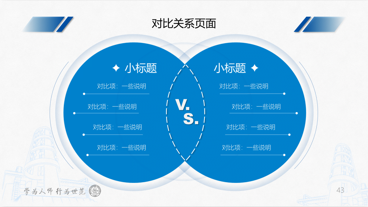 蓝色简约师范大学毕业答辩通用PPT模板下载