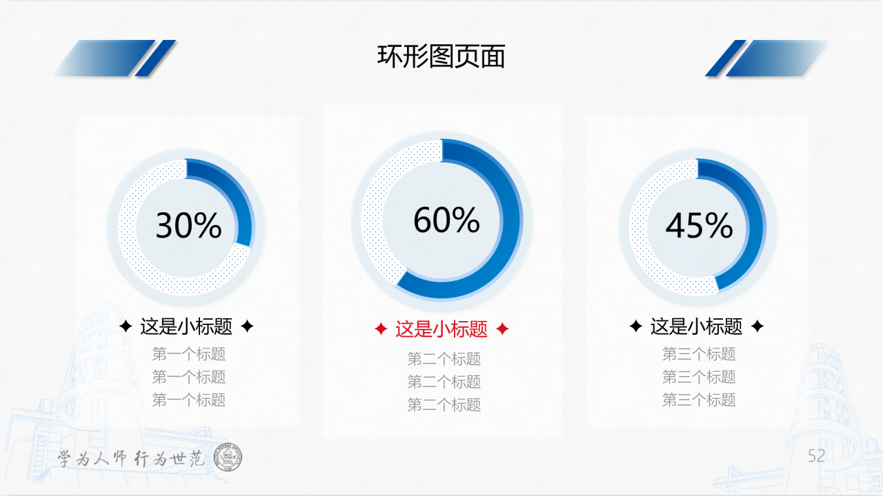 蓝色简约师范大学毕业答辩通用PPT模板下载