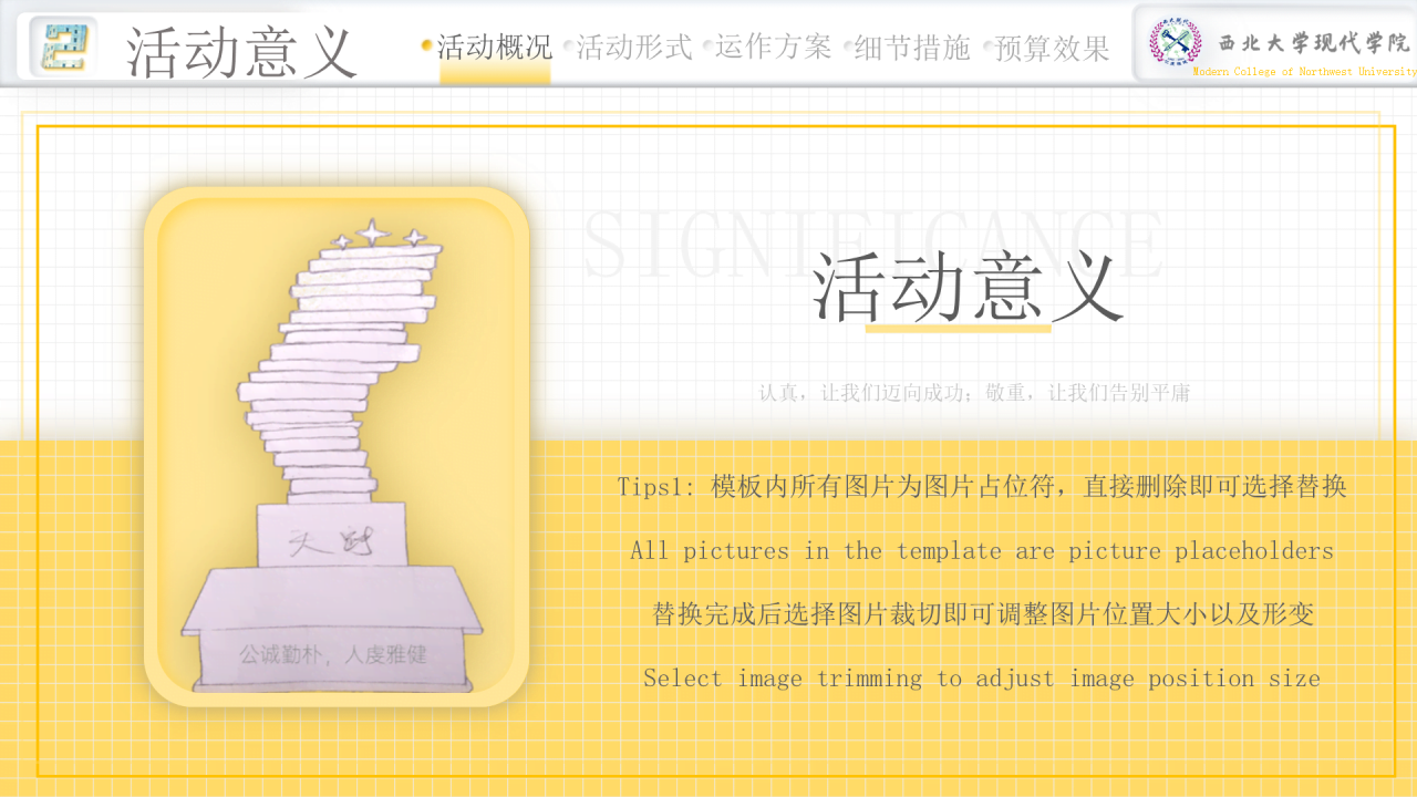 黄色简约西北大学现代学院毕业论文答辩PPT模板