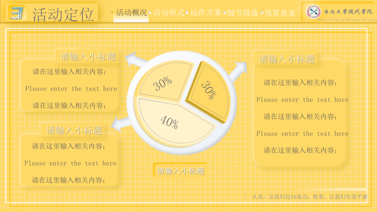 黄色简约西北大学现代学院毕业论文答辩PPT模板