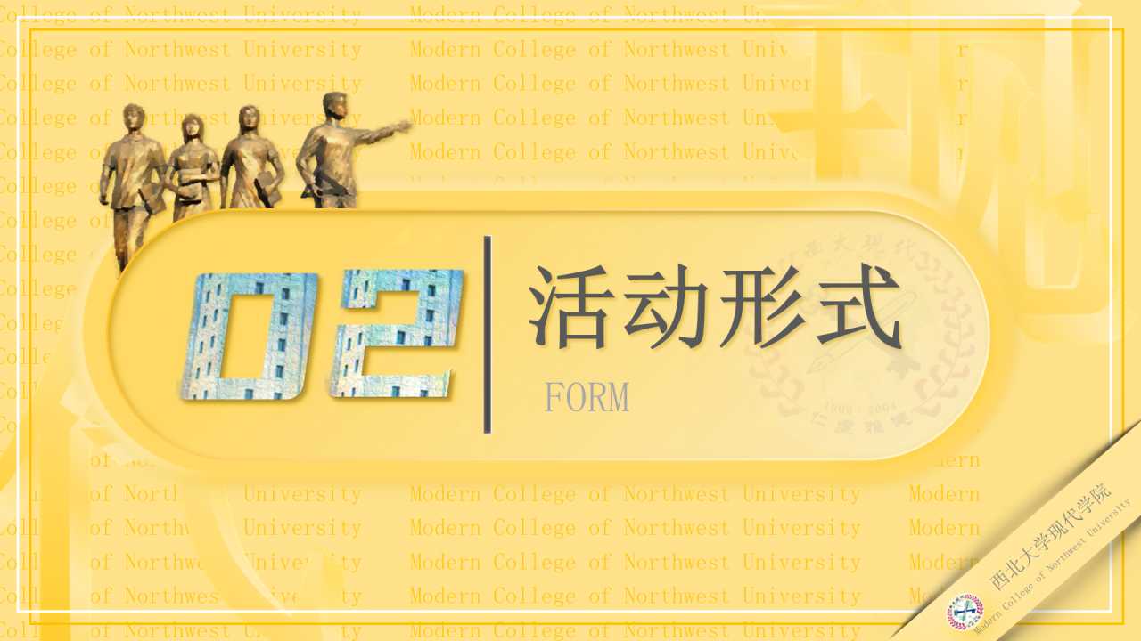 黄色简约西北大学现代学院毕业论文答辩PPT模板