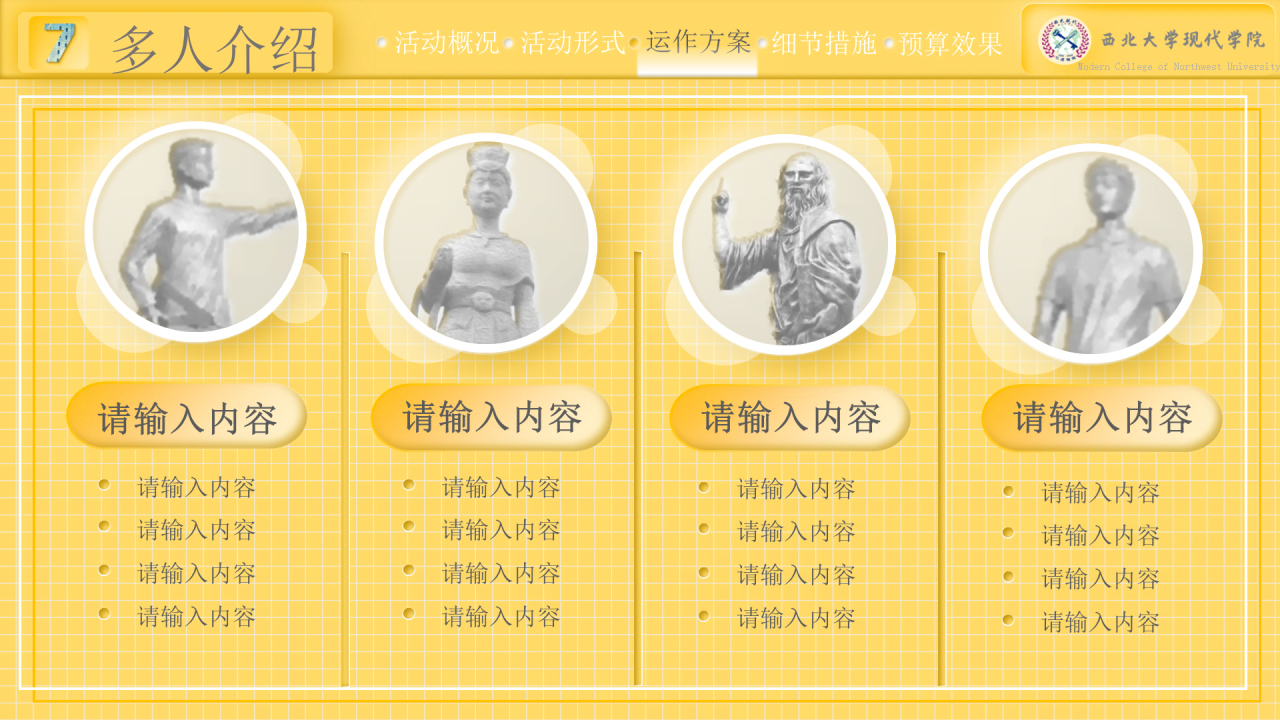 黄色简约西北大学现代学院毕业论文答辩PPT模板