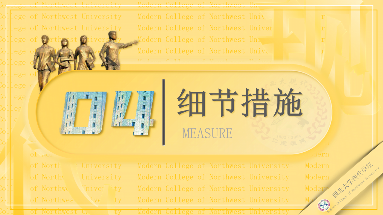 黄色简约西北大学现代学院毕业论文答辩PPT模板