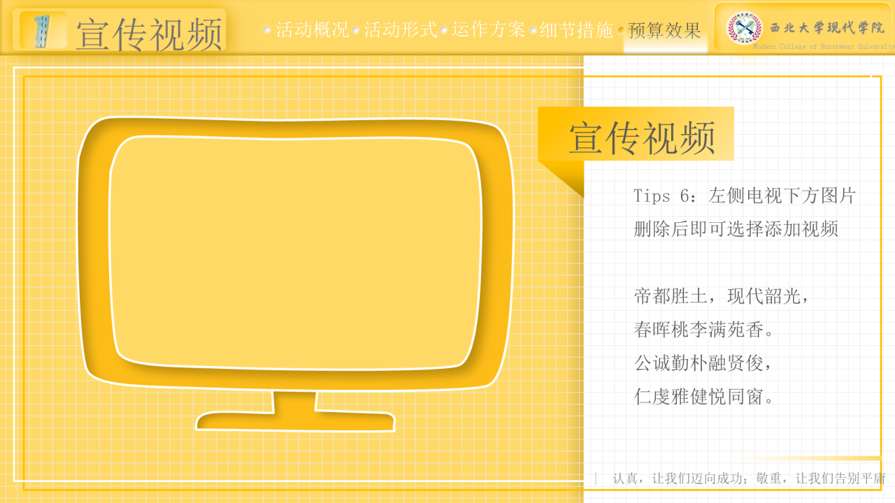 黄色简约西北大学现代学院毕业论文答辩PPT模板