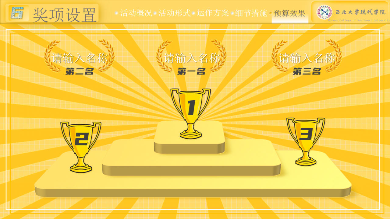 黄色简约西北大学现代学院毕业论文答辩PPT模板