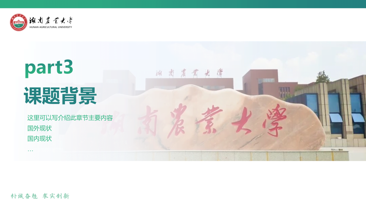 黑色商务湖南农业大学毕业论文答辩通用PPT模板