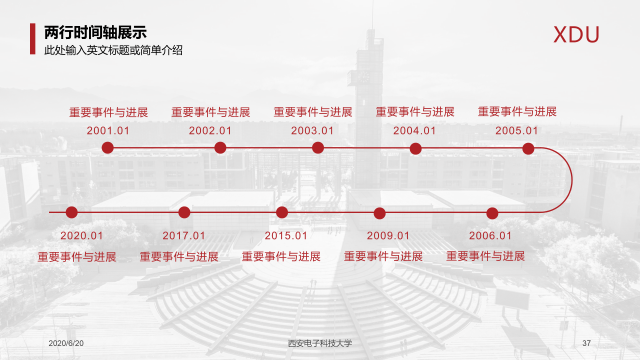 红色简约西安电子科技大学毕业论文答辩PPT模板