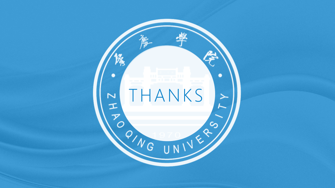 蓝色渐变肇庆学院毕业论文答辩通用PPT模板