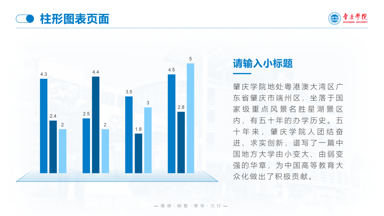 蓝色渐变肇庆学院毕业论文答辩通用PPT模板