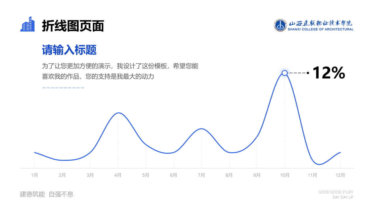 蓝色插画山西建筑职业技术学院毕业答辩PPT模板下载