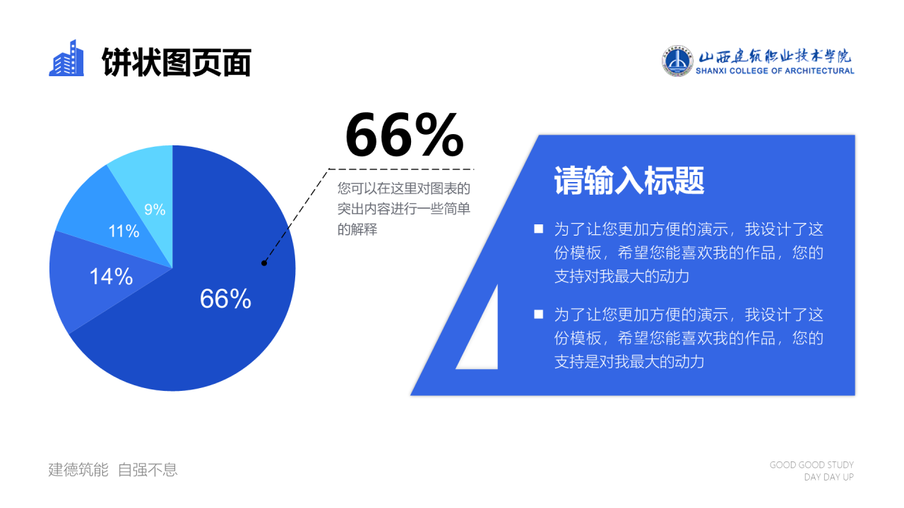 蓝色插画山西建筑职业技术学院毕业答辩PPT模板下载