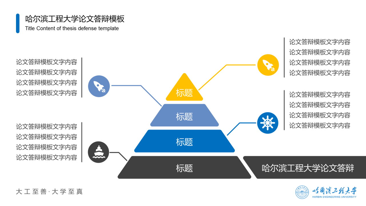 蓝色中国风哈尔滨工程大学毕业生论文答辩通用PPT模板