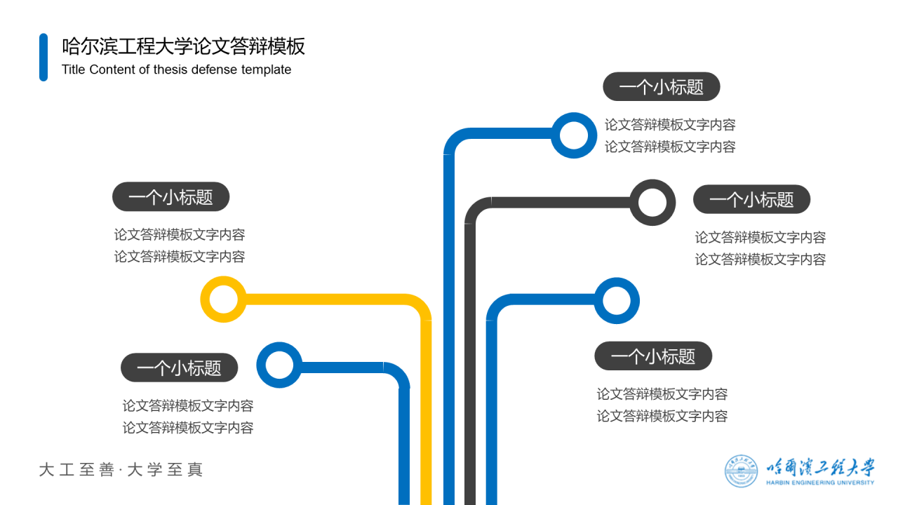 蓝色中国风哈尔滨工程大学毕业生论文答辩通用PPT模板