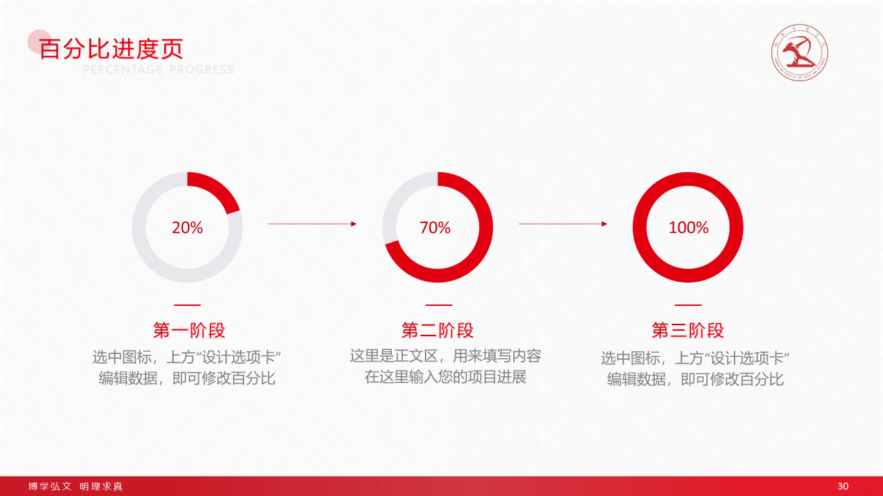 红色简约文理学院毕业答辩通用PPT模板