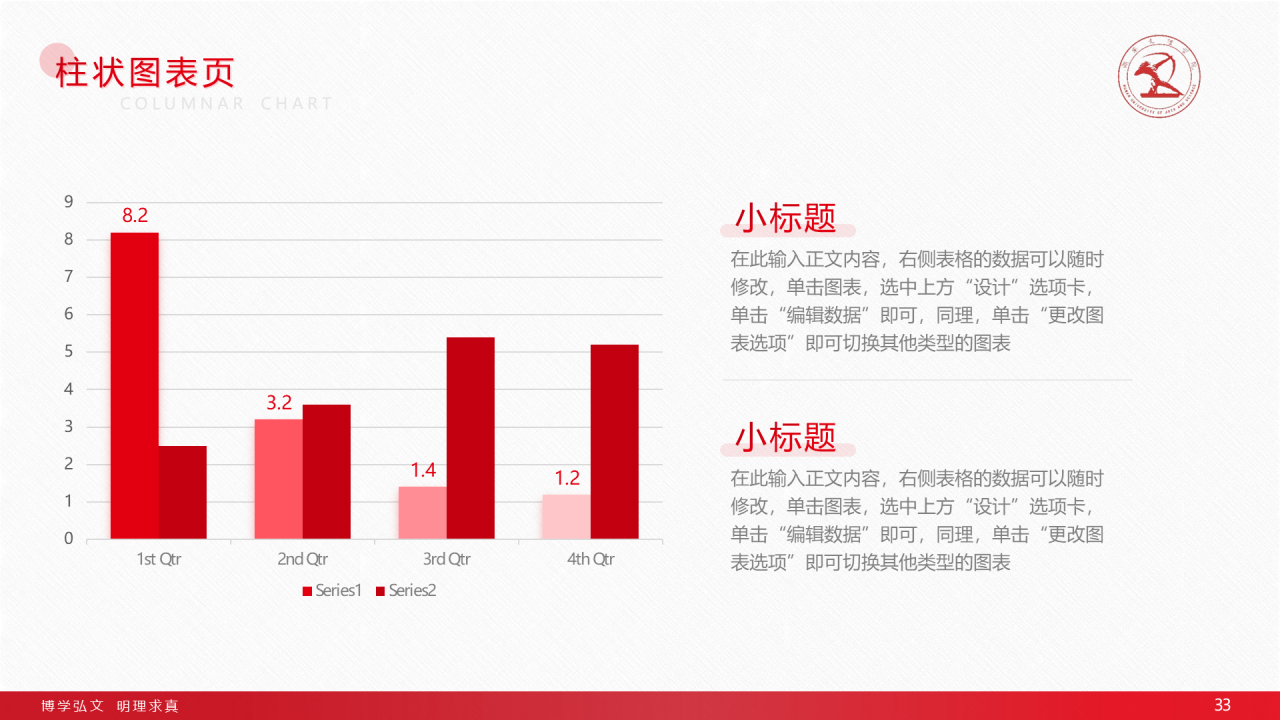 红色简约文理学院毕业答辩通用PPT模板