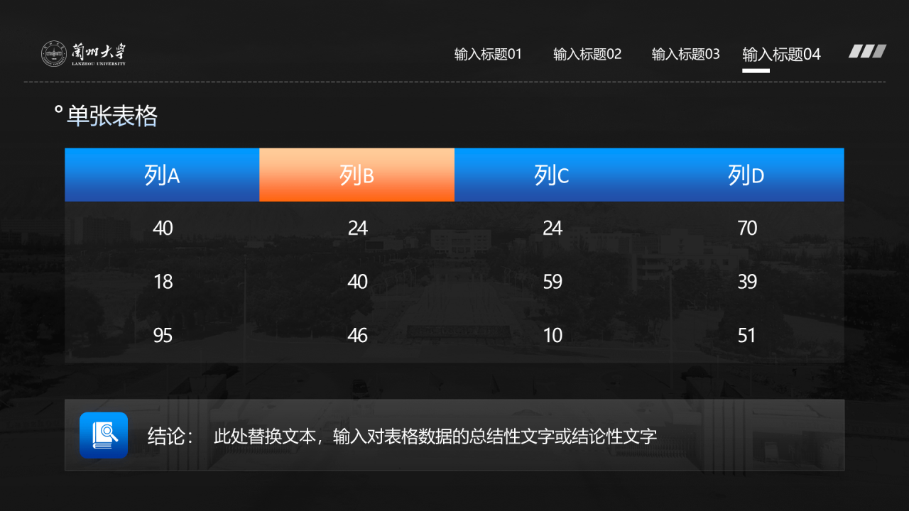 蓝色简约风兰州大学毕业学术答辩PPT案例
