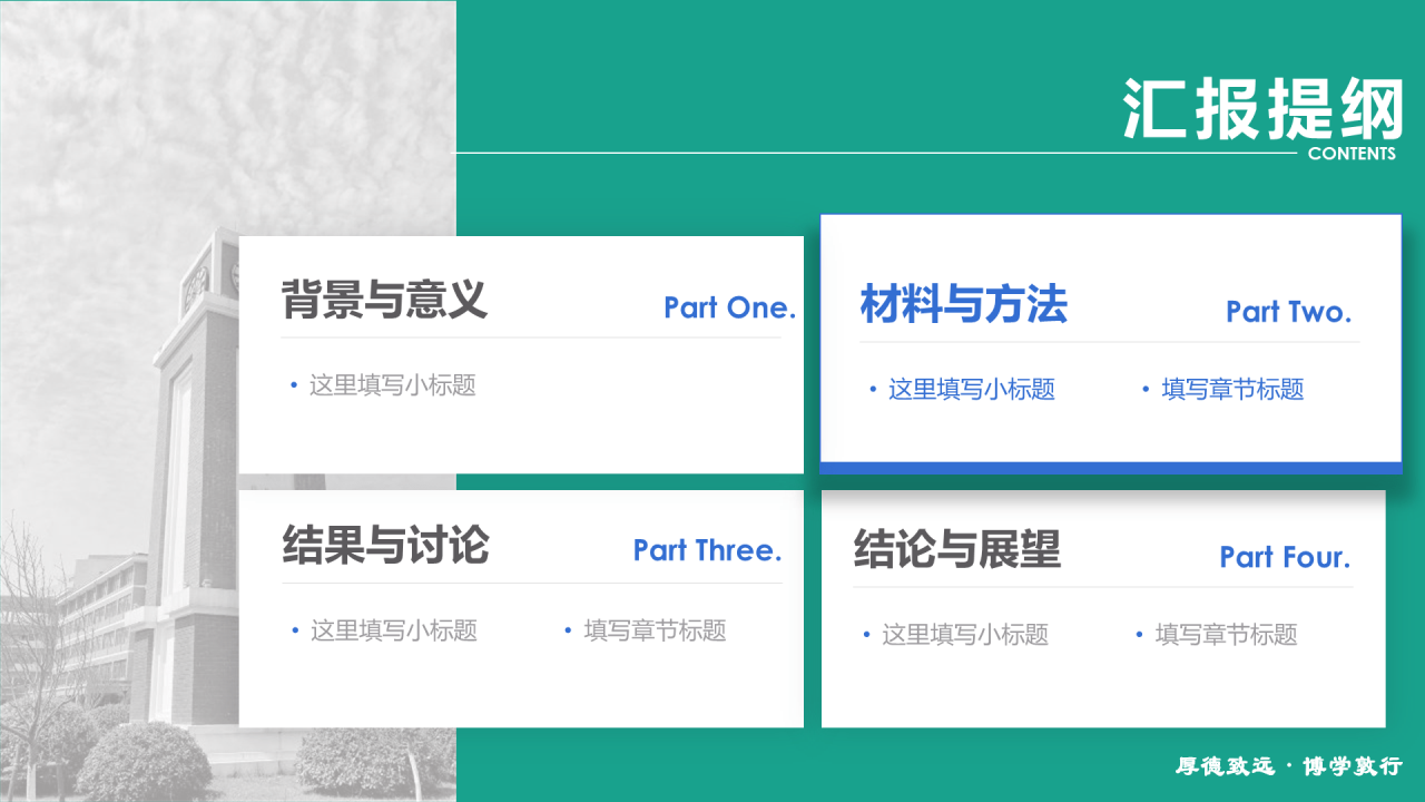 绿色简约理工大学毕业答辩汇报PPT下载
