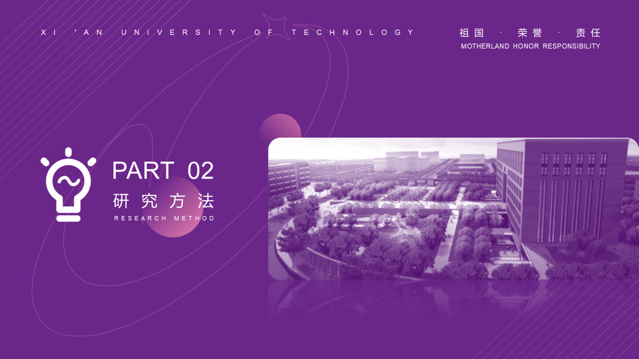 紫色简约风西安理工大学毕业答辩PPT案例