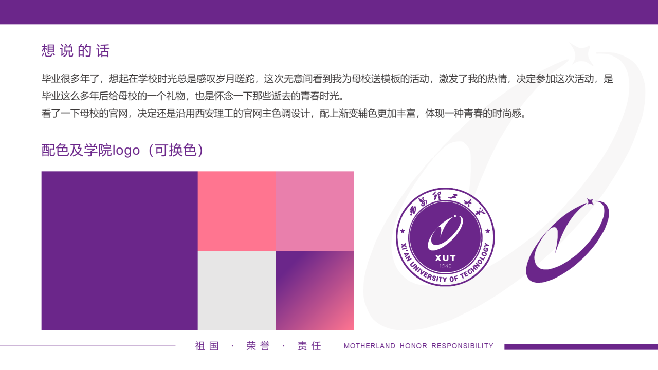 紫色简约风西安理工大学毕业答辩PPT案例