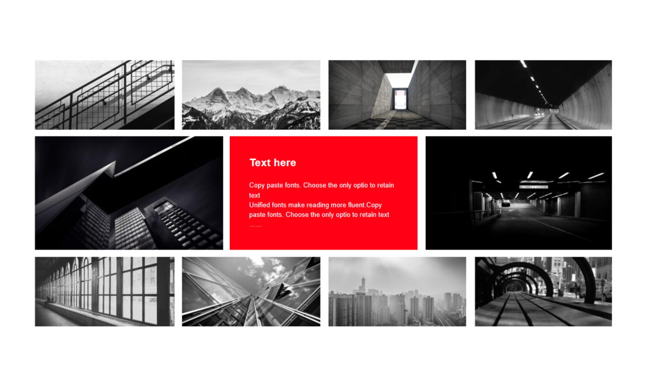 红色矩形阴影1项PPT列表