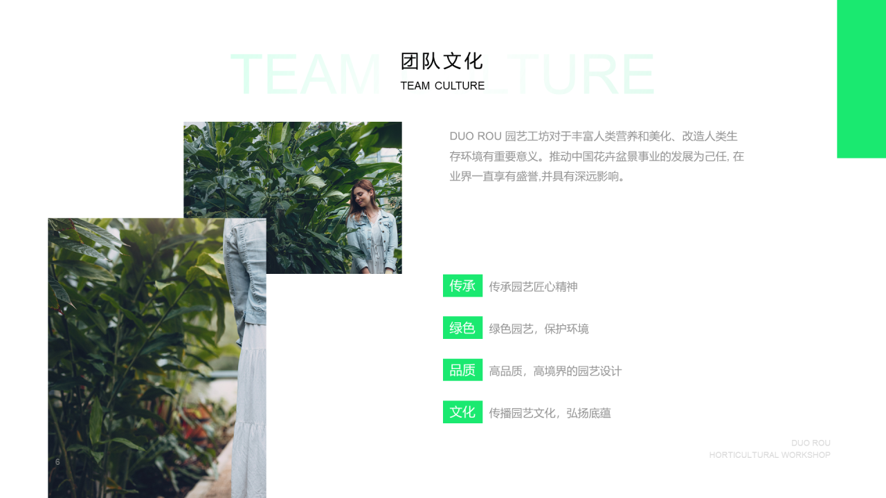 绿色创意绿植园艺工坊商业创业计划书PPT素材