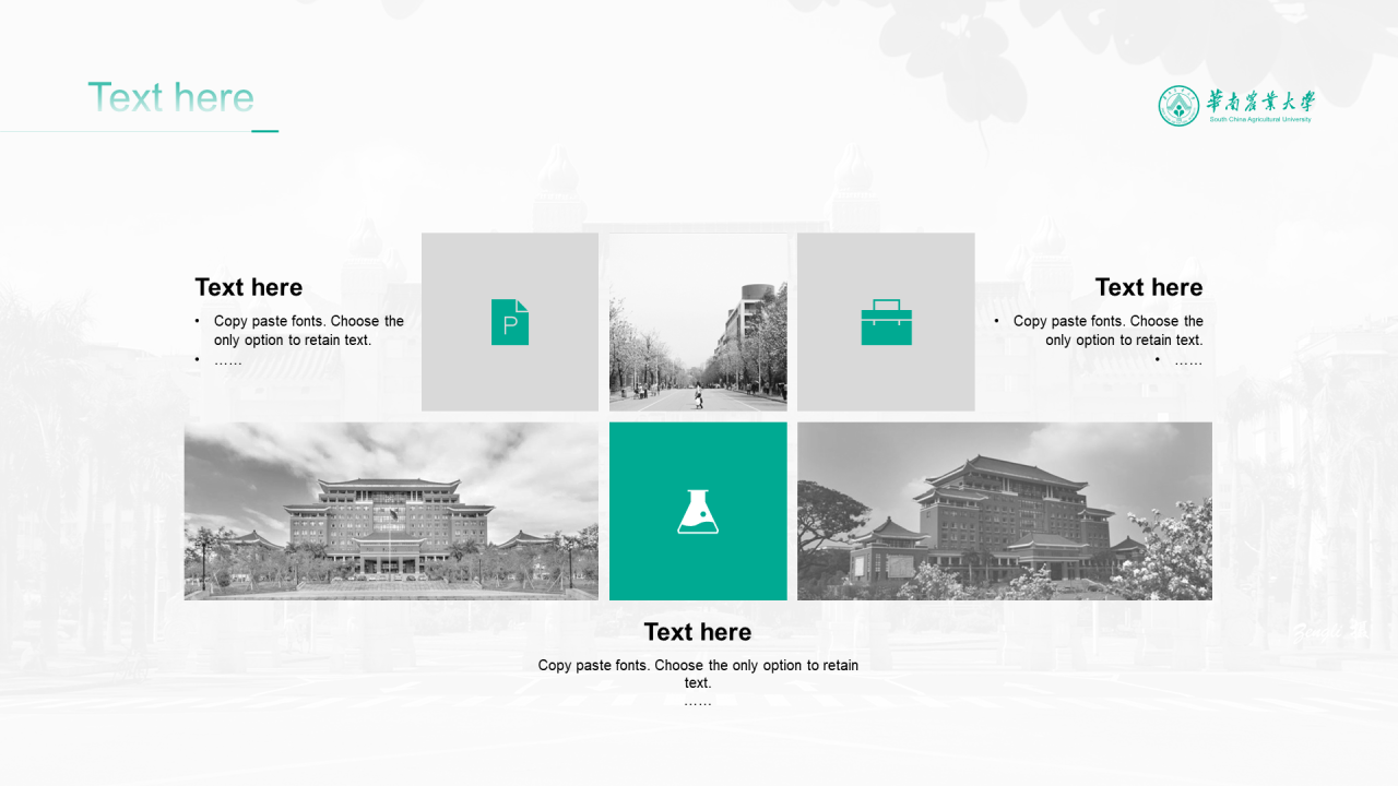 绿色简约华南农业大学文学系本科毕业答辩PPT下载