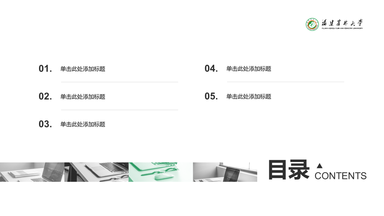 灰色简约福建农业大学毕业论文开题报告PPT模板