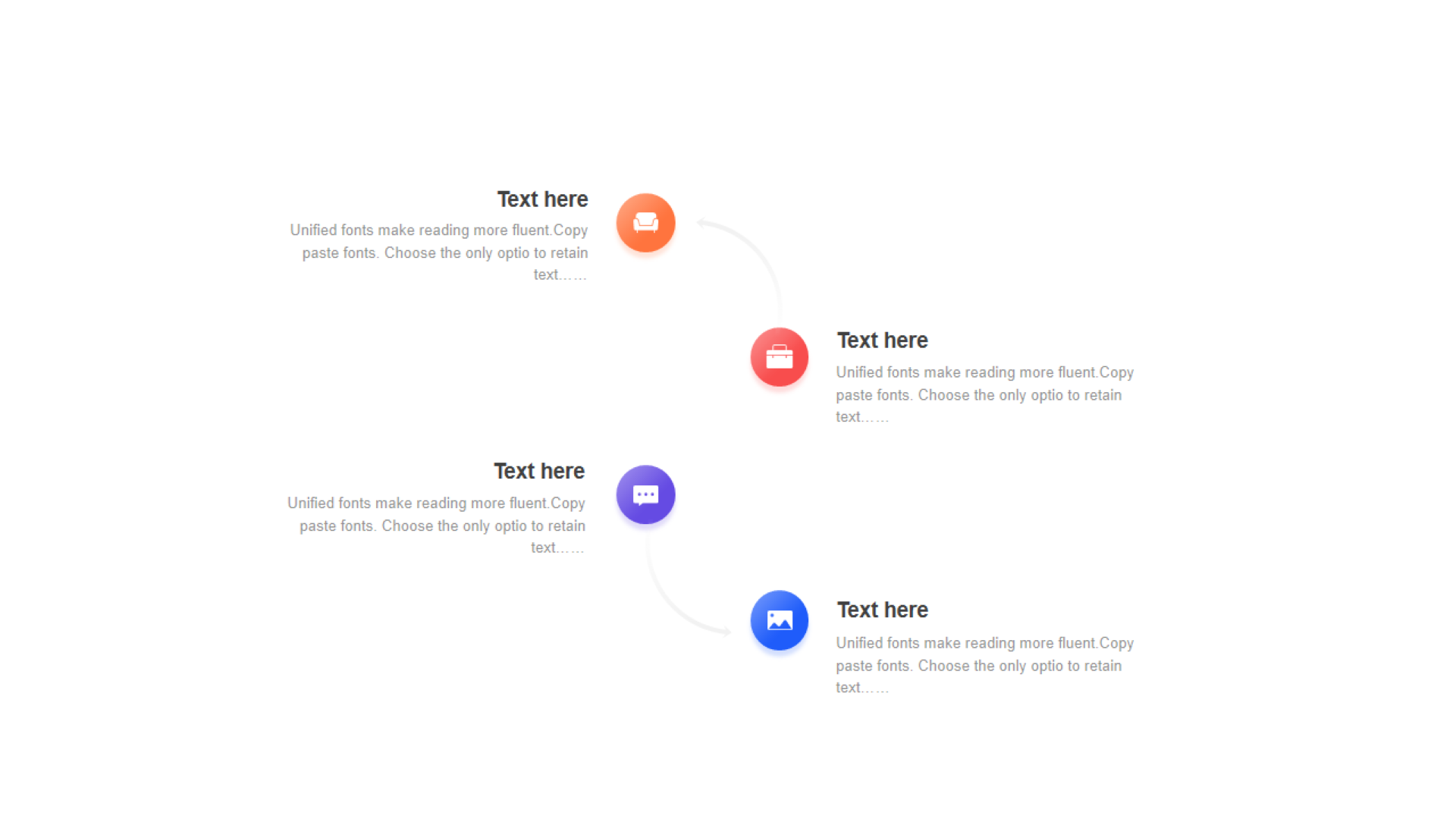 Multi-color circular shadow 4 PPT relationship