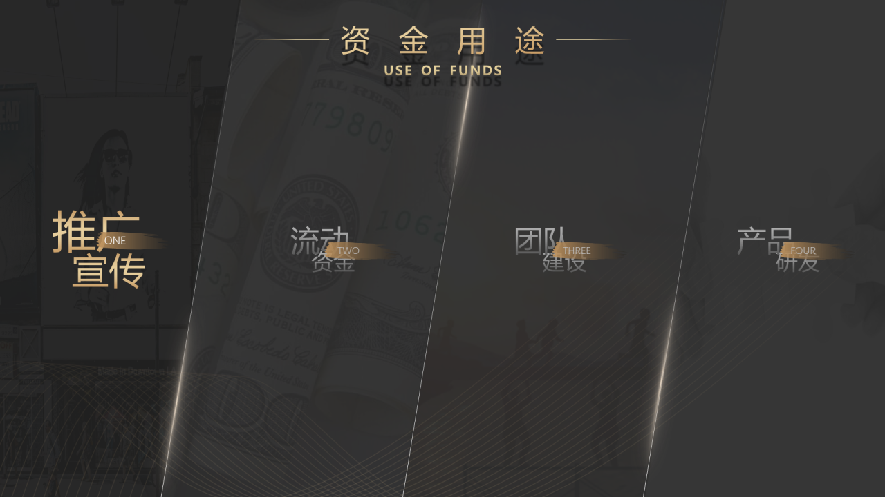 黑色渐变创业公司投资项目商业计划书PPT下载