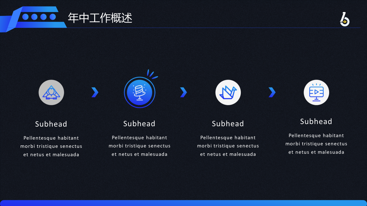 蓝色商务工作总结PPT案例