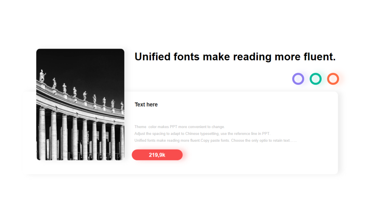 多色圆角矩形阴影1项PPT其他