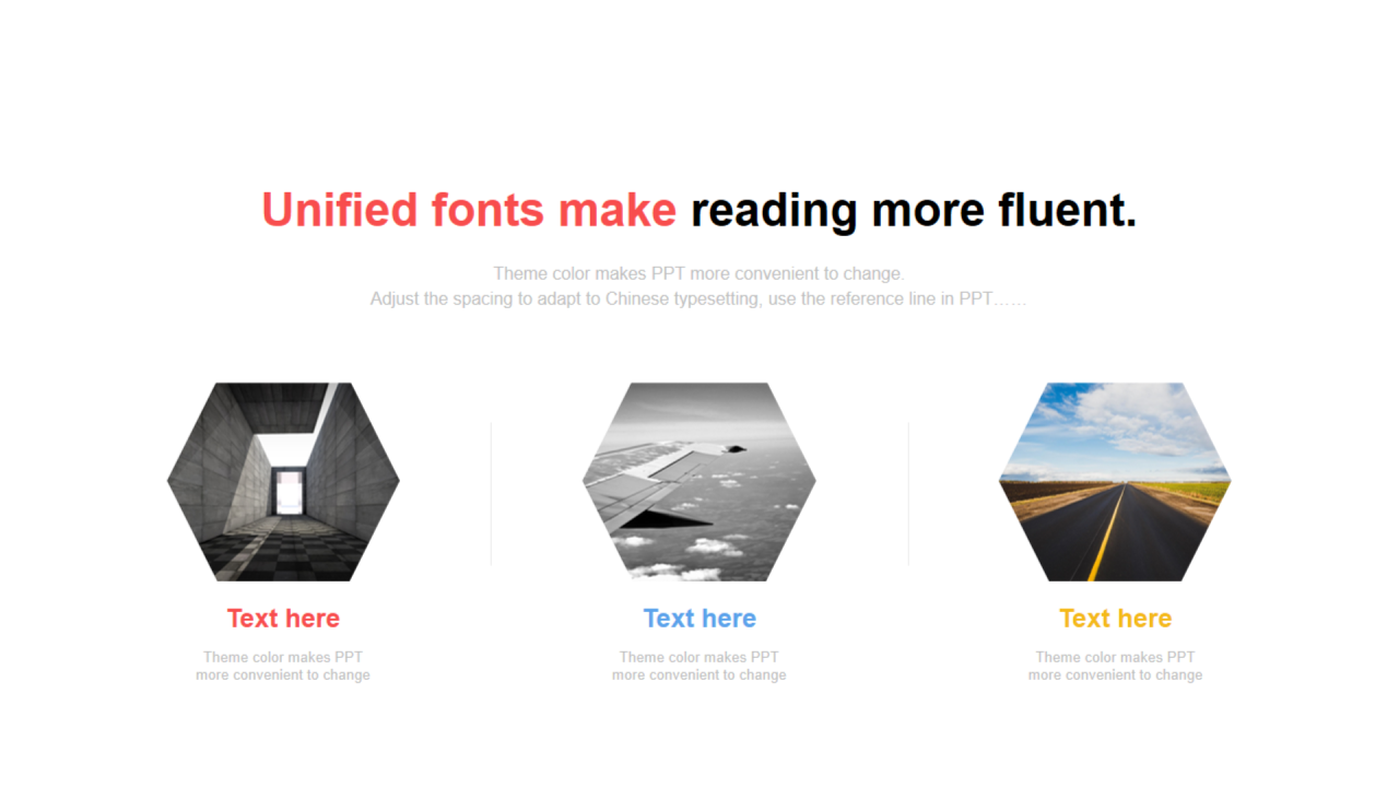 多色多边形阴影3项PPT列表