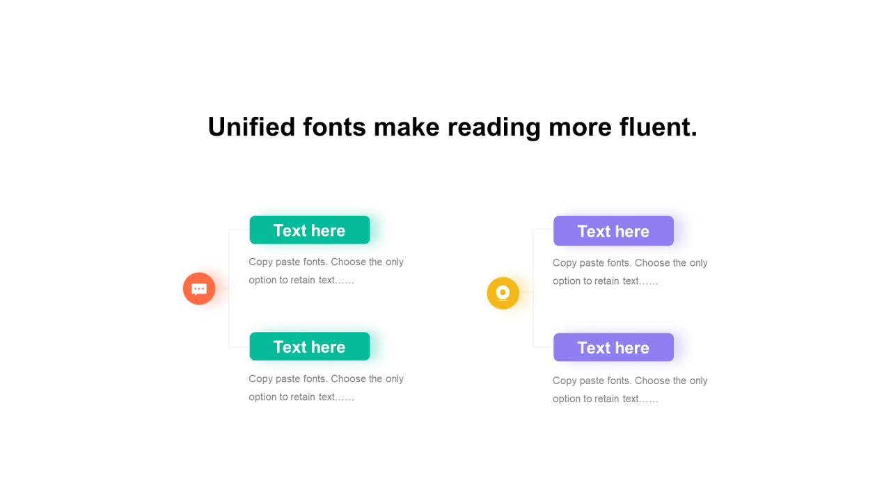 多色矩形阴影2项PPT关系