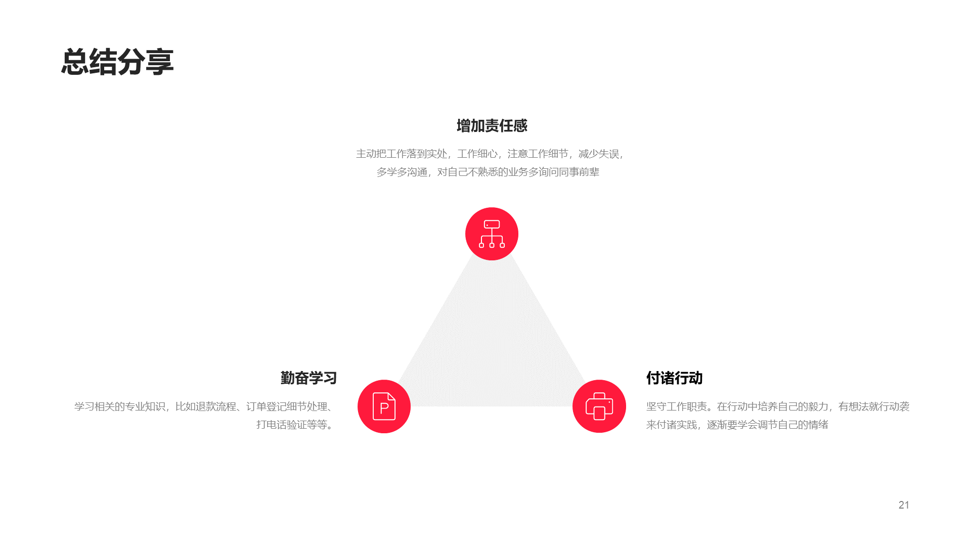 红色工作总结计划PPT案例