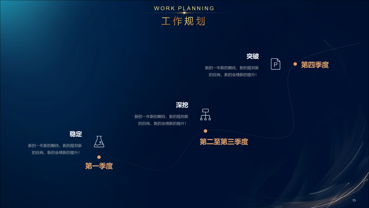 蓝色简约企业年度颁奖盛典PPT案例