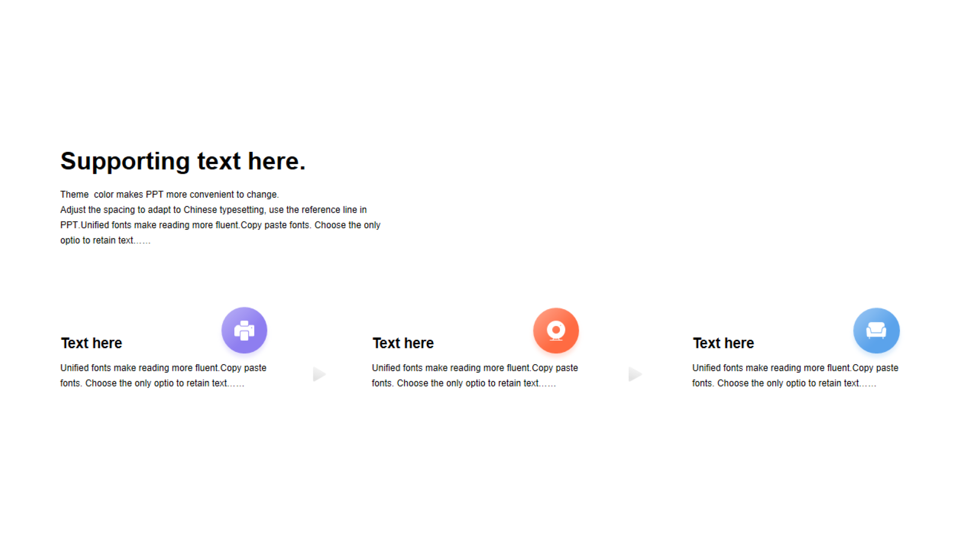 Multi-color rounded rectangle gradient 4 PPT list