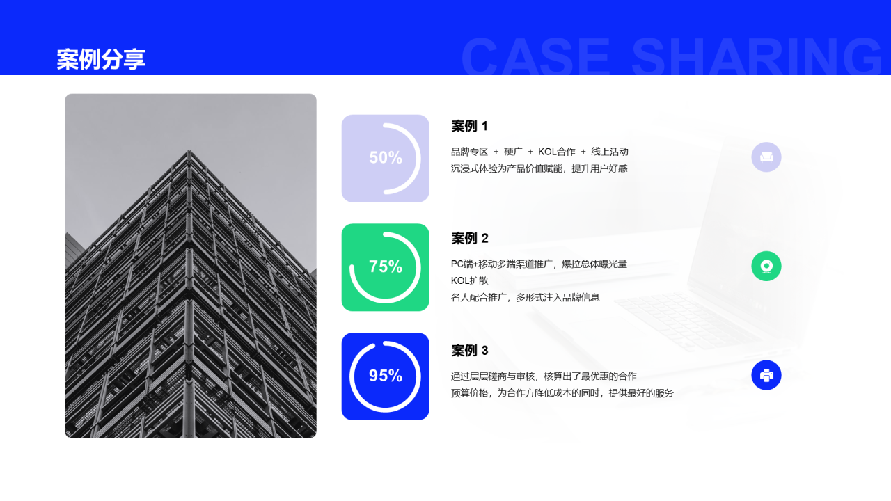 蓝色商务工作总结PPT案例