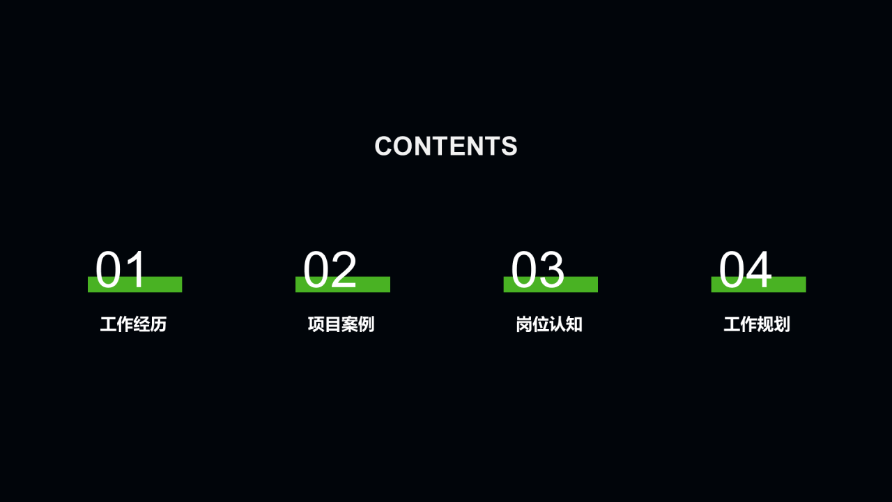 深色商务风运营竞聘简历PPT案例