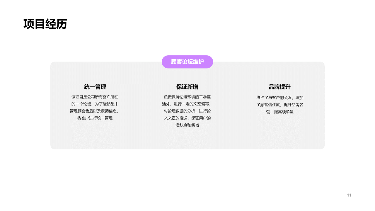 商务简约风运营竞聘简历PPT案例
