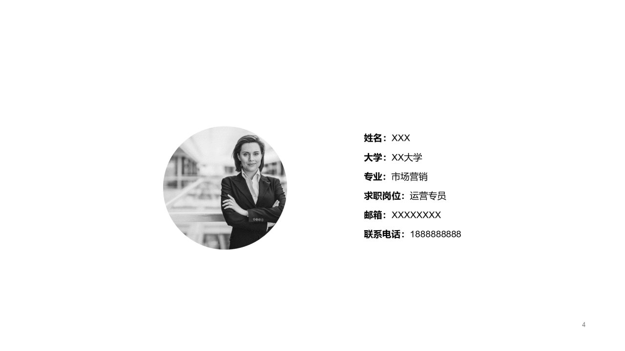 商务简约风运营竞聘简历PPT案例