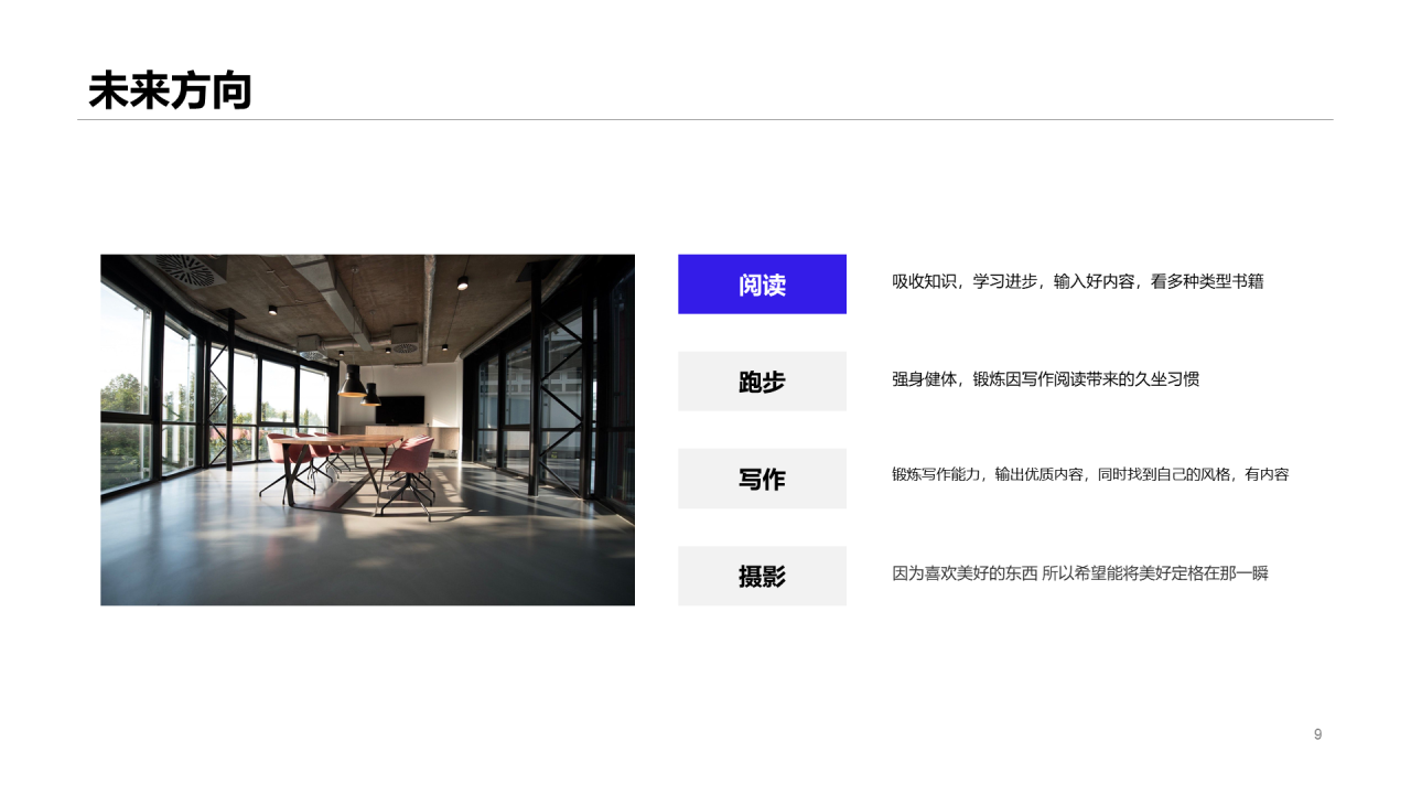 紫色杂志风个人简历PPT案例