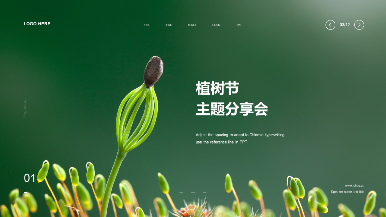 绿色植树节主题分享会PPT案例