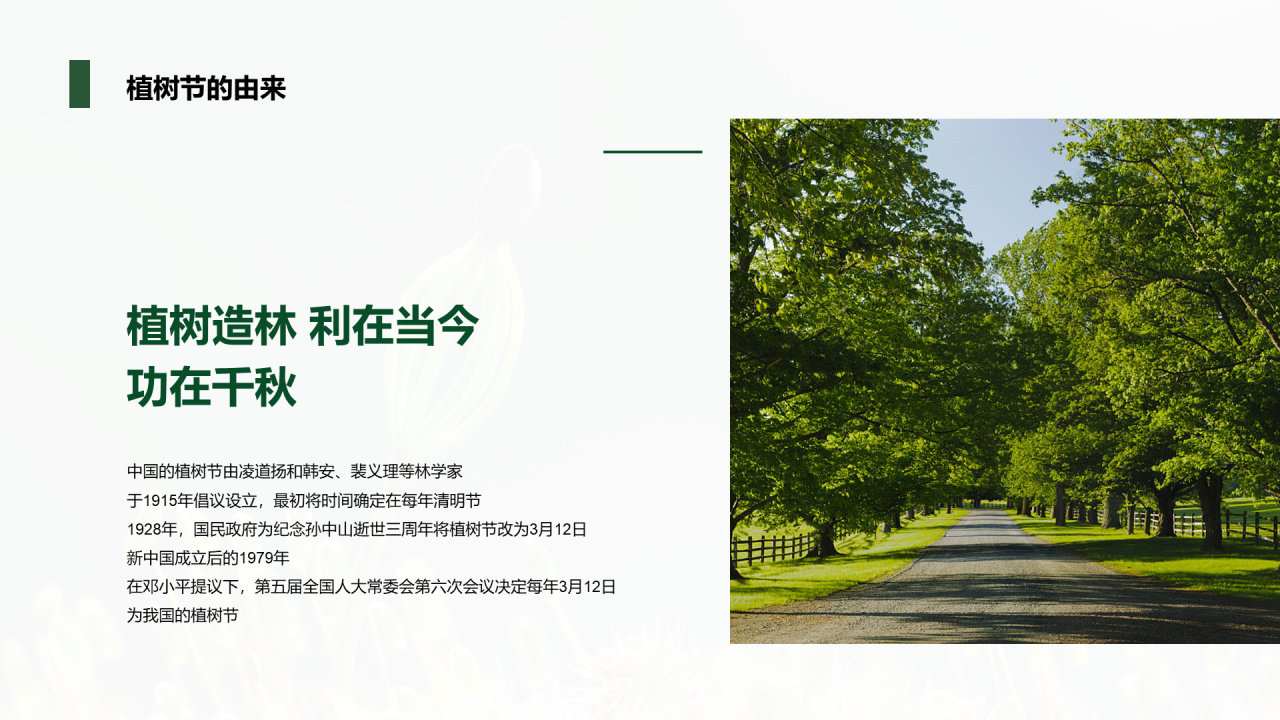 绿色植树节主题分享会PPT案例