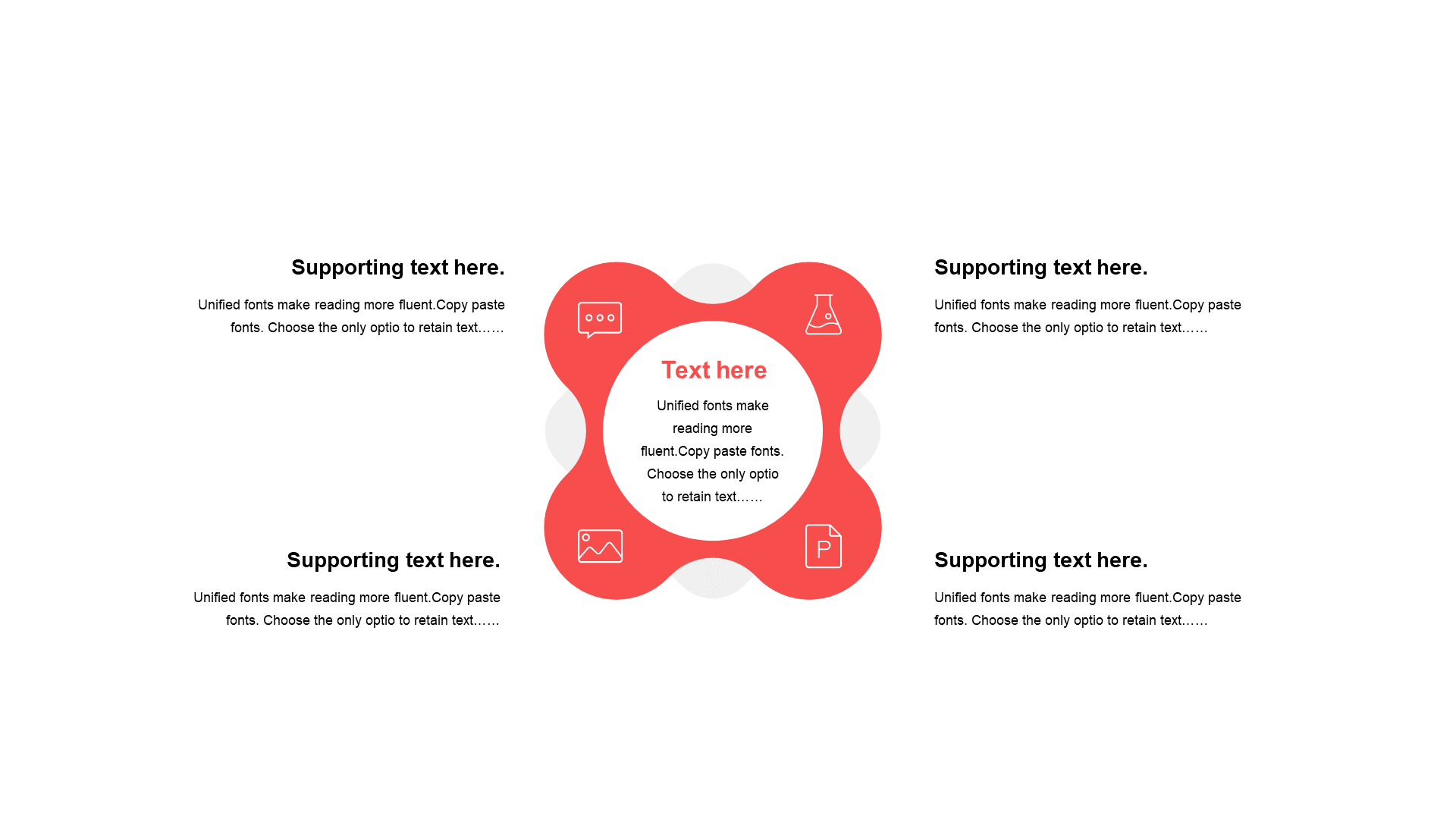 Red round flat 4 PPT relationship
