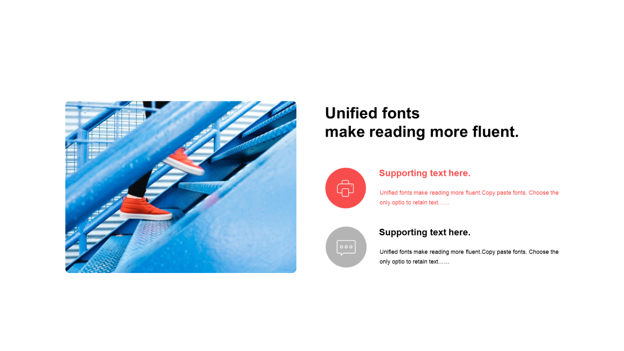 红色圆形扁平2项PPT列表