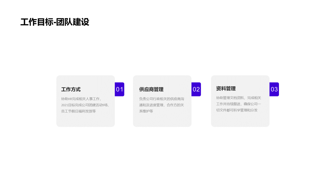 蓝色商务工作述职报告PPT案例