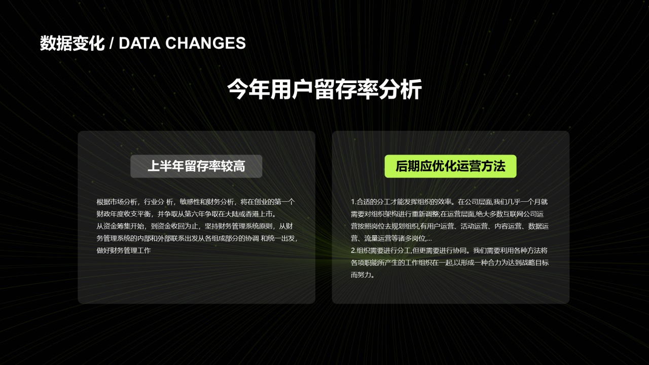 黑色商务年中复盘分析PPT案例