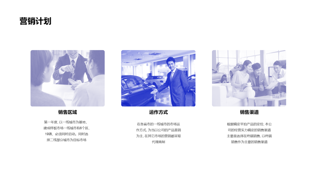 蓝色商业融资计划书PPT案例